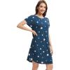 imageWiWi Womens Bamboo Viscose Nightgowns Soft Short Sleeve Sleep Shirt Lightweight Cool Nightshirt Pajama Dress SXXLCdark Navy Star