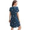 imageWiWi Womens Bamboo Viscose Nightgowns Soft Short Sleeve Sleep Shirt Lightweight Cool Nightshirt Pajama Dress SXXLCdark Navy Star