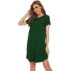 imageWiWi Womens Bamboo Viscose Nightgowns Soft Short Sleeve Sleep Shirt Lightweight Cool Nightshirt Pajama Dress SXXLDark Green