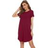 imageWiWi Womens Bamboo Viscose Nightgowns Soft Short Sleeve Sleep Shirt Lightweight Cool Nightshirt Pajama Dress SXXLWine