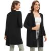 imageWiWi Womens Cardigan Bamboo Viscose Open Front Sweater Lightweight Knit Long Duster Coat with Pockets SXXLBlack