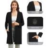 imageWiWi Womens Cardigan Bamboo Viscose Open Front Sweater Lightweight Knit Long Duster Coat with Pockets SXXLBlack