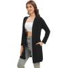 imageWiWi Womens Cardigan Bamboo Viscose Open Front Sweater Lightweight Knit Long Duster Coat with Pockets SXXLBlack