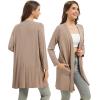 imageWiWi Womens Cardigan Bamboo Viscose Open Front Sweater Lightweight Knit Long Duster Coat with Pockets SXXLCamel