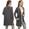 imageWiWi Womens Cardigan Bamboo Viscose Open Front Sweater Lightweight Knit Long Duster Coat with Pockets SXXLCharcoal Heather