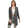 imageWiWi Womens Cardigan Bamboo Viscose Open Front Sweater Lightweight Knit Long Duster Coat with Pockets SXXLCharcoal Heather
