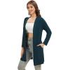 imageWiWi Womens Cardigan Bamboo Viscose Open Front Sweater Lightweight Knit Long Duster Coat with Pockets SXXLDeep Teal