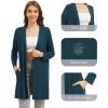 imageWiWi Womens Cardigan Bamboo Viscose Open Front Sweater Lightweight Knit Long Duster Coat with Pockets SXXLDeep Teal