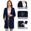 imageWiWi Womens Cardigan Bamboo Viscose Open Front Sweater Lightweight Knit Long Duster Coat with Pockets SXXLNavy