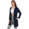 imageWiWi Womens Cardigan Bamboo Viscose Open Front Sweater Lightweight Knit Long Duster Coat with Pockets SXXLNavy