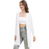 imageWiWi Womens Cardigan Bamboo Viscose Open Front Sweater Lightweight Knit Long Duster Coat with Pockets SXXLRaw White