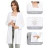 imageWiWi Womens Cardigan Bamboo Viscose Open Front Sweater Lightweight Knit Long Duster Coat with Pockets SXXLRaw White