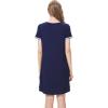 imageWiWi Womens Viscose Bamboo Nightgowns Casual Short Sleeve Sleepwear Scoop Neck Nightshirts SXXL Taro Purple SmallNavy