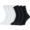 imageWiWi Mens Crew Socks Viscose Bamboo Moisture Wicking Dress Socks Solid Soft Breathable Casual Sock 6 PairsWhiteblack 6 Pairs