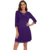 imageWiWi Nightgowns for Women 34 Sleeve Sleep Shirts Soft Pajamas Gowns Viscose from Bamboo Nightwear SXXLDark Purple