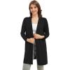 imageWiWi Womens Cardigan Bamboo Viscose Open Front Sweater Lightweight Knit Long Duster Coat with Pockets SXXLBlack