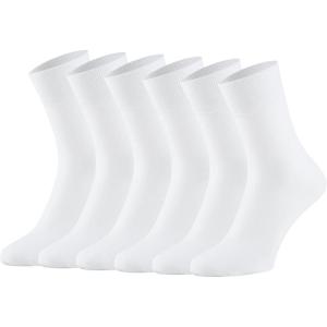 imageWiWi Mens Crew Socks Viscose Bamboo Moisture Wicking Dress Socks Solid Soft Breathable Casual Sock 6 PairsWhite 6 Pairs