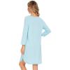 imageWiWi Viscose from Bamboo Nightgowns for Women 34 Sleeves Sleep Shirts Soft Nightshirts Night Gowns Sleepwear SXXLAqua