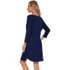 imageWiWi Viscose from Bamboo Nightgowns for Women 34 Sleeves Sleep Shirts Soft Nightshirts Night Gowns Sleepwear SXXLNavy