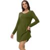 imageWiWi Womens Viscose from Bamboo Nightgown Long Sleeve Nightshirt Soft Sleep Dress Loose Comfy Pajama Sleepwear SXXLBarmy Green