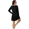 imageWiWi Womens Viscose from Bamboo Nightgown Long Sleeve Nightshirt Soft Sleep Dress Loose Comfy Pajama Sleepwear SXXLBblack