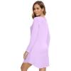 imageWiWi Womens Viscose from Bamboo Nightgown Long Sleeve Nightshirt Soft Sleep Dress Loose Comfy Pajama Sleepwear SXXLBlight Purple