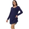 imageWiWi Womens Viscose from Bamboo Nightgown Long Sleeve Nightshirt Soft Sleep Dress Loose Comfy Pajama Sleepwear SXXLBnavy