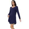 imageWiWi Womens Viscose from Bamboo Nightgown Long Sleeve Nightshirt Soft Sleep Dress Loose Comfy Pajama Sleepwear SXXLBnavy