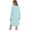 imageWiWi Womens Viscose from Bamboo Nightgown Long Sleeve Nightshirt Soft Sleep Dress Loose Comfy Pajama Sleepwear SXXLCaqua