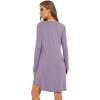 imageWiWi Womens Viscose from Bamboo Nightgowns Long Sleeve Crewneck Sleepshirts Casual Loose Gown Soft Sleep Shirt SXXLBviolet
