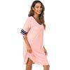 imageWiWi Bamboo Viscose Nightgowns for Women 34 Sleeve Nightshirts Sleep Shirt Plus Size Sleepwear Pajamas Dress S4XBblush PinkNavy