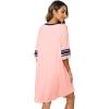 imageWiWi Bamboo Viscose Nightgowns for Women 34 Sleeve Nightshirts Sleep Shirt Plus Size Sleepwear Pajamas Dress S4XBblush PinkNavy