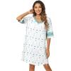 imageWiWi Bamboo Viscose Nightgowns for Women 34 Sleeve Nightshirts Sleep Shirt Plus Size Sleepwear Pajamas Dress S4XBgrey Leopard