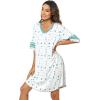 imageWiWi Bamboo Viscose Nightgowns for Women 34 Sleeve Nightshirts Sleep Shirt Plus Size Sleepwear Pajamas Dress S4XBgrey Leopard