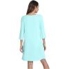 imageWiWi Nightgowns Viscose from Bamboo for Women nightdress Soft 34 Sleeve Sleep Shirts Scoop Neck Pajamas Nightshirts SXXLAqua
