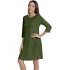 imageWiWi Nightgowns Viscose from Bamboo for Women nightdress Soft 34 Sleeve Sleep Shirts Scoop Neck Pajamas Nightshirts SXXLArmy Green