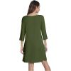 imageWiWi Nightgowns Viscose from Bamboo for Women nightdress Soft 34 Sleeve Sleep Shirts Scoop Neck Pajamas Nightshirts SXXLArmy Green