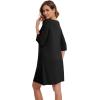 imageWiWi Nightgowns Viscose from Bamboo for Women nightdress Soft 34 Sleeve Sleep Shirts Scoop Neck Pajamas Nightshirts SXXLBlack