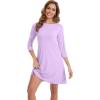 imageWiWi Nightgowns Viscose from Bamboo for Women nightdress Soft 34 Sleeve Sleep Shirts Scoop Neck Pajamas Nightshirts SXXLLight Purple