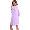 imageWiWi Nightgowns Viscose from Bamboo for Women nightdress Soft 34 Sleeve Sleep Shirts Scoop Neck Pajamas Nightshirts SXXLLight Purple