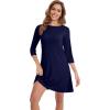 imageWiWi Nightgowns Viscose from Bamboo for Women nightdress Soft 34 Sleeve Sleep Shirts Scoop Neck Pajamas Nightshirts SXXLNavy