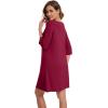 imageWiWi Nightgowns Viscose from Bamboo for Women nightdress Soft 34 Sleeve Sleep Shirts Scoop Neck Pajamas Nightshirts SXXLWine