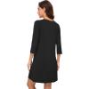 imageWiWi Nightgowns for Women Viscose from Bamboo 34 Sleeve Sleepshirt Soft Vneck Nightshirts Loose Pajama Dress SXXLBlack