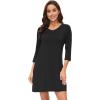 imageWiWi Nightgowns for Women Viscose from Bamboo 34 Sleeve Sleepshirt Soft Vneck Nightshirts Loose Pajama Dress SXXLBlack