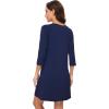 imageWiWi Nightgowns for Women Viscose from Bamboo 34 Sleeve Sleepshirt Soft Vneck Nightshirts Loose Pajama Dress SXXLNavy