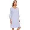 imageWiWi Nightgowns for Women Viscose from Bamboo 34 Sleeve Sleepshirt Soft Vneck Nightshirts Loose Pajama Dress SXXLPeriwinkle