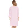 imageWiWi Nightgowns for Women Viscose from Bamboo 34 Sleeve Sleepshirt Soft Vneck Nightshirts Loose Pajama Dress SXXLPink