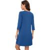 imageWiWi Nightgowns for Women Viscose from Bamboo 34 Sleeve Sleepshirt Soft Vneck Nightshirts Loose Pajama Dress SXXLPrussian Blue