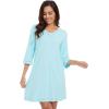 imageWiWi Nightgowns for Women Viscose from Bamboo Womens Nightshirts Vneck 34 Sleeves Night Gowns Pajamas SXXLAqua