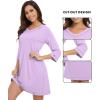 imageWiWi Nightgowns for Women Viscose from Bamboo Womens Nightshirts Vneck 34 Sleeves Night Gowns Pajamas SXXLLight Purple